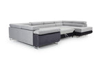 Laviecasa 340cm JIRP78619 Right-Hand U-Shaped Convertible Sofa in Dark Grey Fabric with Storage Compartment