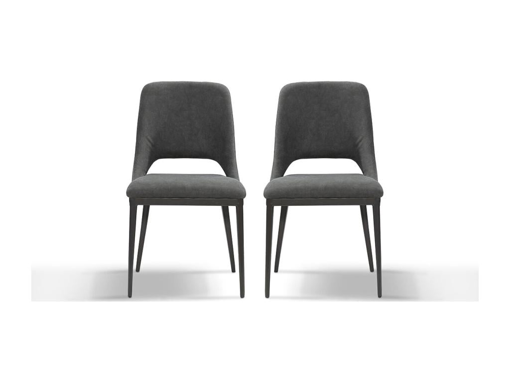 Laviecasa Velvet Designer Chair - Grey - Set of 2 EIRJ59040