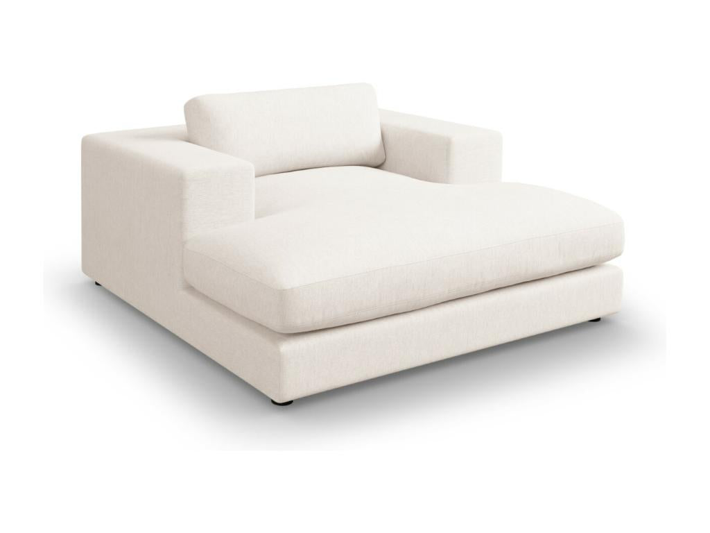 Meubiana - Trendy chaise longue in white structured fabric - 156x140x72cm