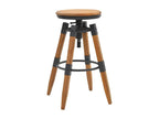 Set of 2 solid fir wood bar stools