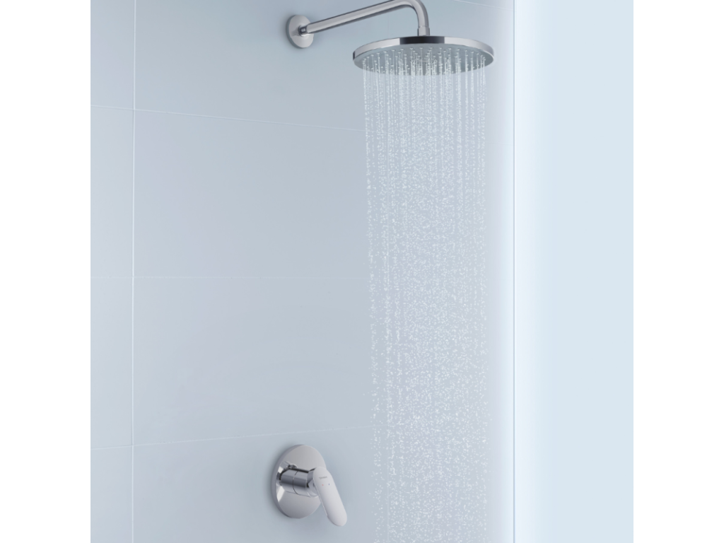 Meubiana 2-outlet concealed tap face without diverter, polished chrome finish