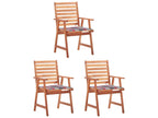 Laviecasa solid wood outdoor dining chairs, set of 3, with cushions, WBNU88159