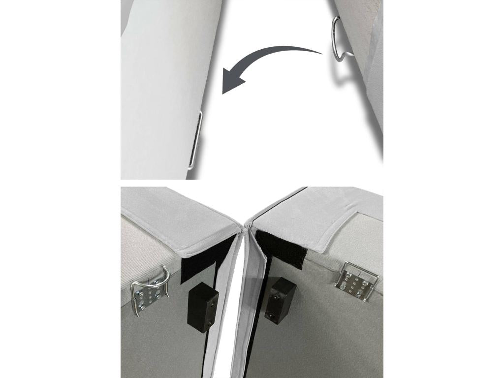 Meubiana Fixed Sofa Large Modular 2-Seater Sofa with Left-Hand Peninsula Made in Italy Modern Fabric Sofa 240x170x70 cm Grey