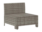 Garden center sofa with cushion, grey woven resin
