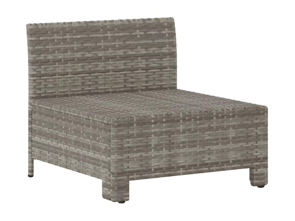 Garden center sofa with cushion, grey woven resin