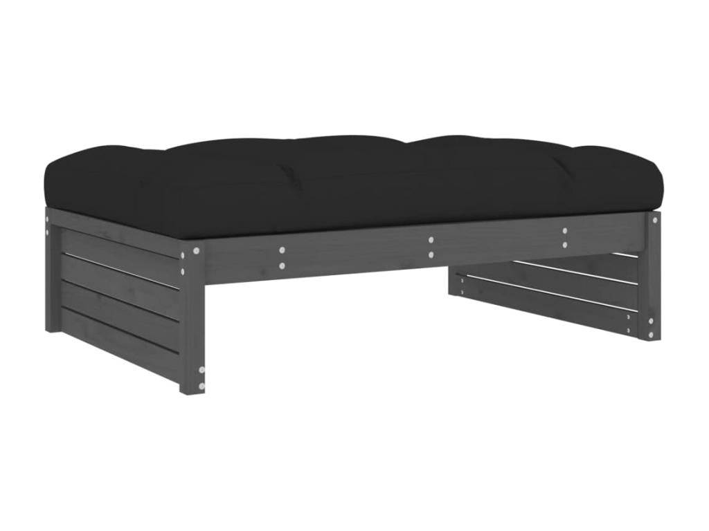 2-piece garden furniture set with grey solid wood cushions PFDG74906