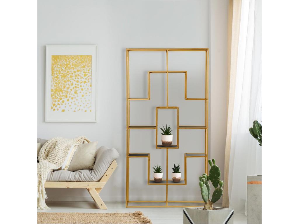 Laviecasa 175cm Gold Glass Designer Shelf PJOE51452