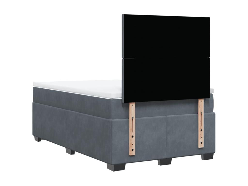 Laviecasa bed base and mattress, Dark Grey 120x200cm Velvet WSCG64075
