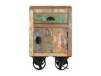 Laviecasa Premium - Bedside table with wheels 40x30x57 cm Reclaimed wood REQZ94045