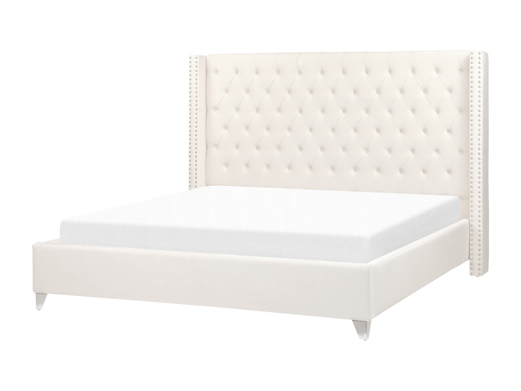 Laviecasa Velvet Bed with Slatted Base 180x200 cm Off-White OBGO70469