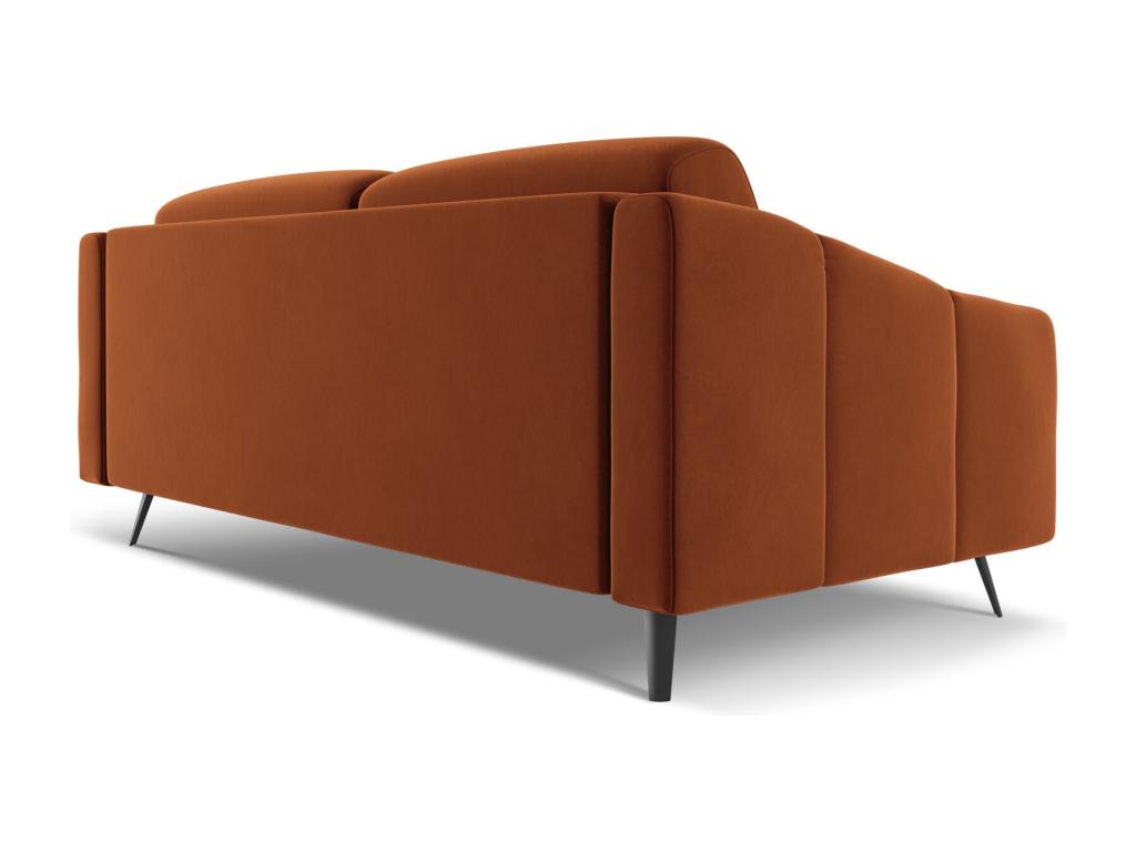 3-seater velvet sofa - terracotta - Meubiana