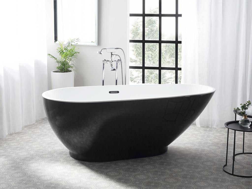 Laviecasa freestanding bathtub 173 cm x 82 cm Black/white LRPP18937