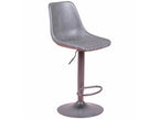 Adjustable stool with faux leather upholstered backrest - Meubiana - Grey
