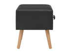 Black bedside table, 40x35x40 cm, faux leather