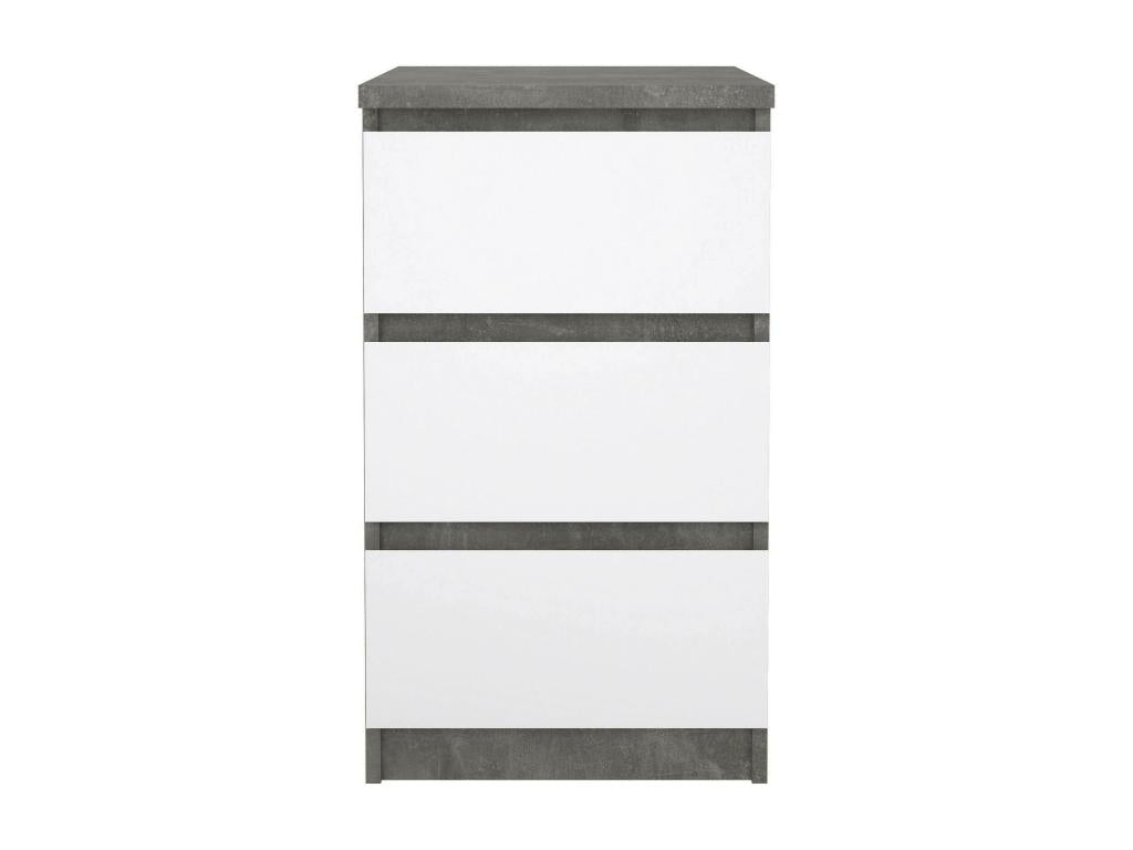 Meubiana Chest of Drawers, Multipurpose Chest of Drawers, Bedroom Chest of Drawers, Furniture with Drawers, 50x40 h70 cm, Cement and White
