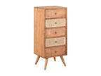 Meubiana - 5-drawer chest in Meubiana teak-stained finish with cane veneer