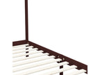 Dark Brown Canopy Bed Frame Solid Pine 90x200 cm MCZV15258