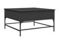 Black coffee table 80x80x45 cm engineered wood and metal KATZ39968