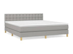 Upholstered bed base with mattress, light grey, 160x200cm, fabric ZYOZ15811