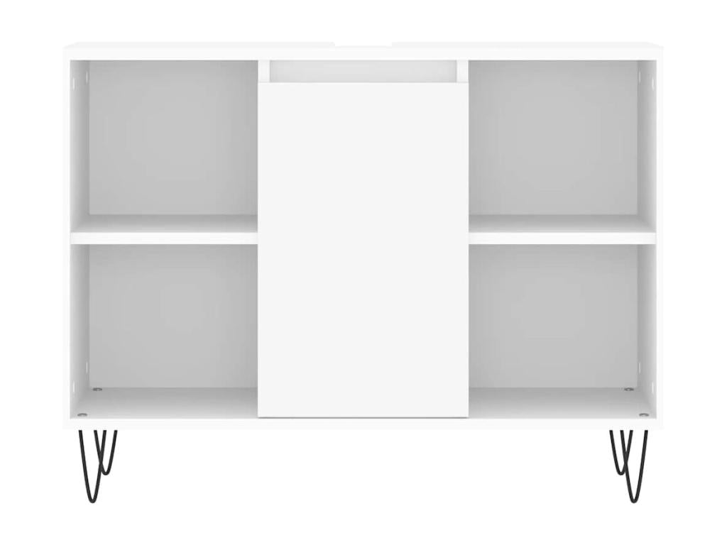 White bathroom cabinet 80x33x60 cm engineered wood