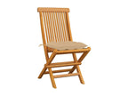 Garden chairs with beige cushions, 8 pieces, solid teak wood