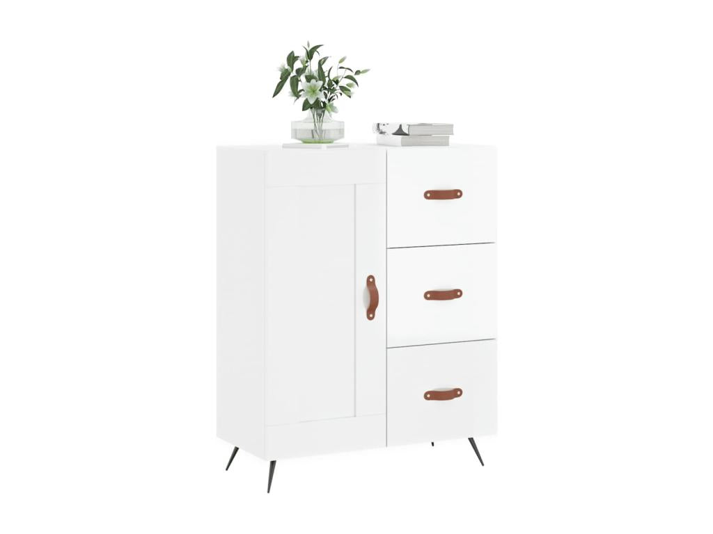 High-gloss white sideboard, 69.5x34x90 cm, engineered wood, PLVY78617