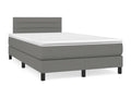Upholstered bed base with mattress, dark grey, 120x200cm, fabric
