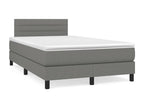 Upholstered bed base with mattress, dark grey, 120x200cm, fabric