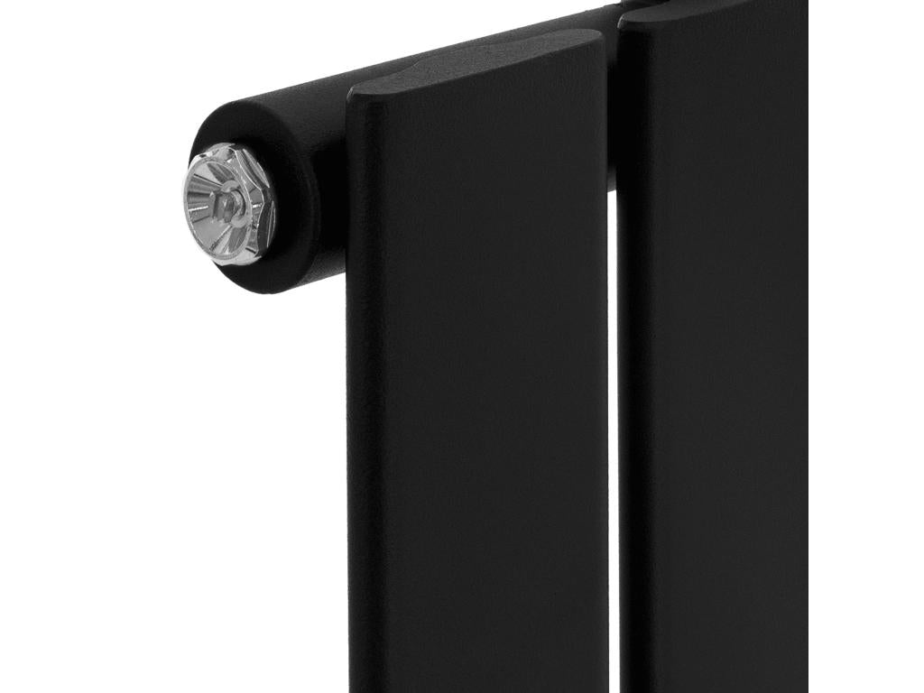 Matte black horizontal bathroom radiator, steel, bottom connection, 87x60 cm
