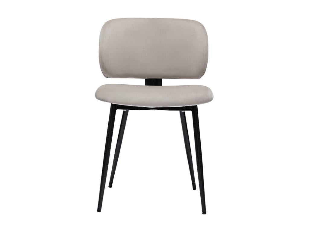 Meubiana velvet fabric and black metal chairs, set of 2.