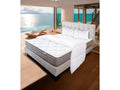 Laviecasa 140x190 cm Mattress Set with 20 cm Grey Slatted Base, 2 Pillows, and Duvet (TDL MQOU22249)