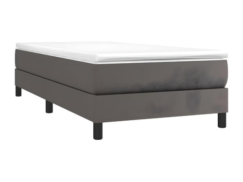 Grey bed frame 100x200 Faux leather ILQO38542