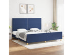 Blue bed frame without mattress, 200x200 cm, fabric