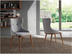 Upholstered chair with fabric armrests and solid ash and walnut legs, Laviecasa - Colour Laviecasa 07 KCAA99674
