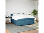 Meubiana bed base and blue 180x200 cm velvet mattress