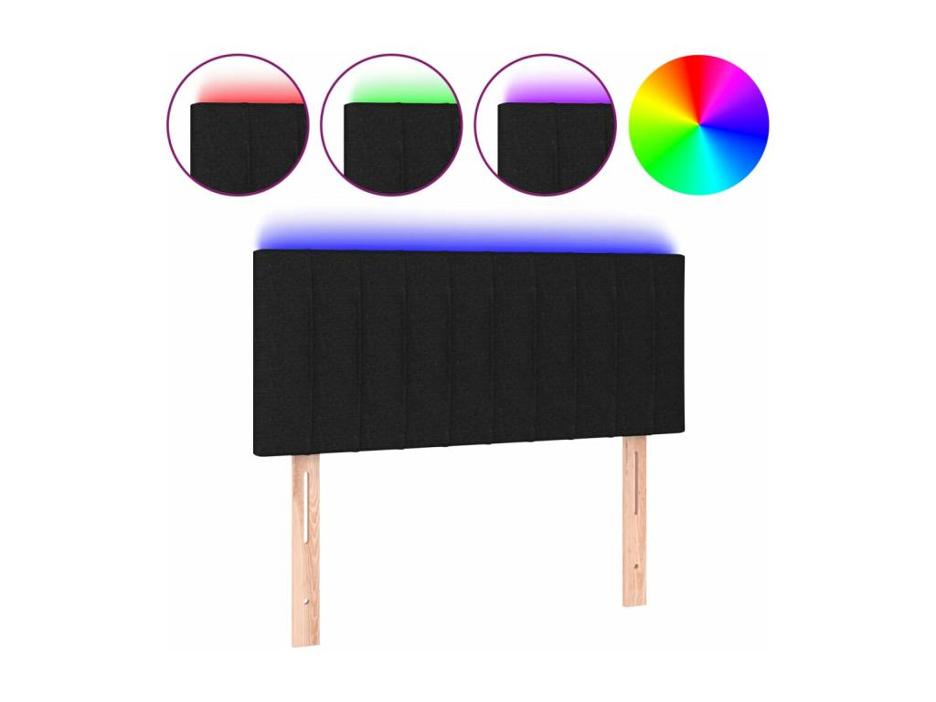Black LED Headboard 100x5x78/88 cm Fabric NXOK39331