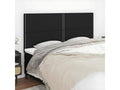 4-piece headboard set, black, 80x5x78/88 cm, fabric