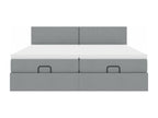 Ottoman bed frame and light grey mattress 180x200cm fabric ULJC21760