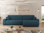 Meubiana 108 Corner Sofa, Blue, Sleeping Function, Bed Box, 274x145x82cm