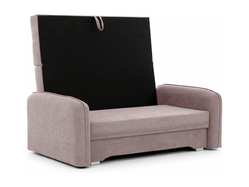 Small, original convertible sofa in pink Meubiana fabric, 155cm