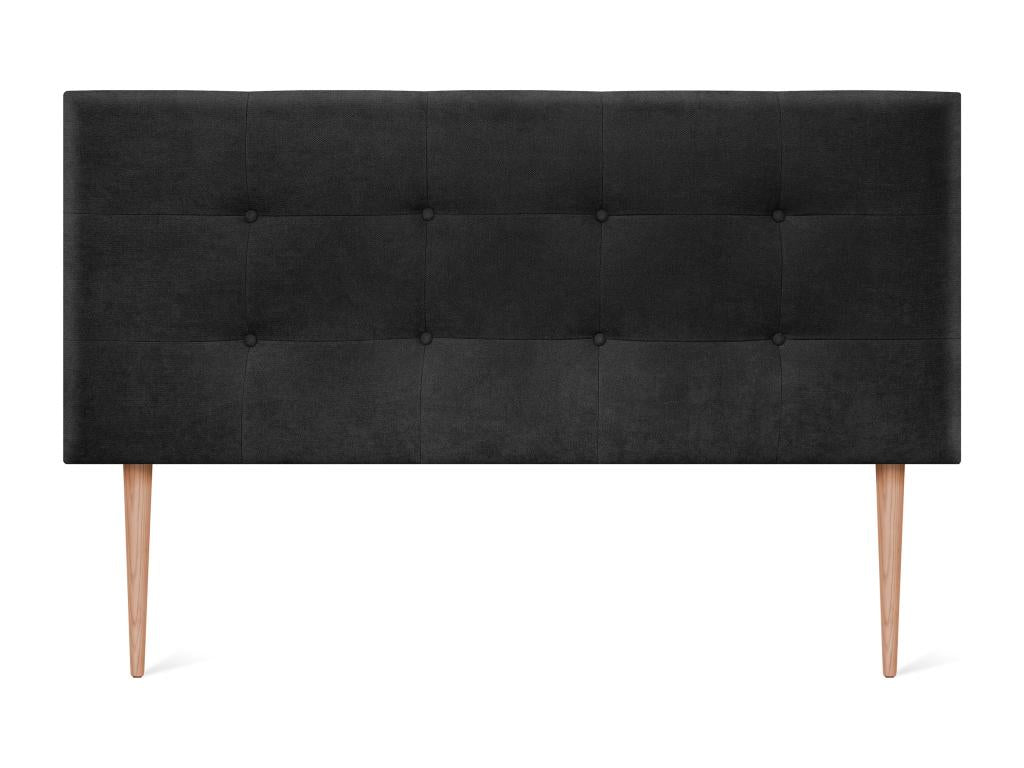 Meubiana Aqualine Fabric Headboard 160x115cm with Legs for 150/160cm Beds - Black