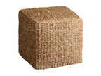 Square pouf in natural seagrass FGGE37294