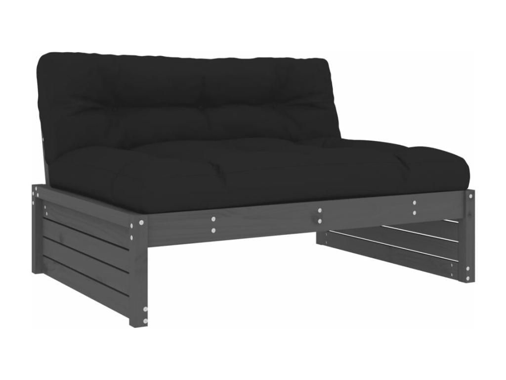 2-piece garden furniture set with grey solid wood cushions PFDG74906