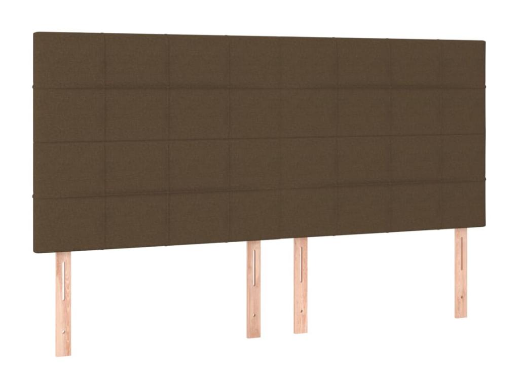 LED Headboard, Dark Brown, 160x5x118/128 cm, Fabric HCED32382