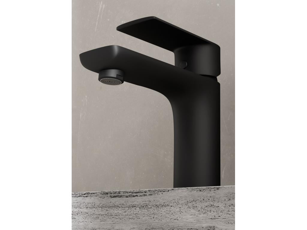 Black countertop basin mixer tap - Meubiana