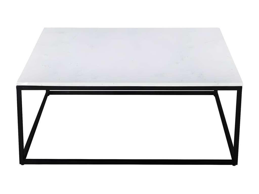 Laviecasa - Square coffee table in white marble and metal 100x100cm - White DHBG39238