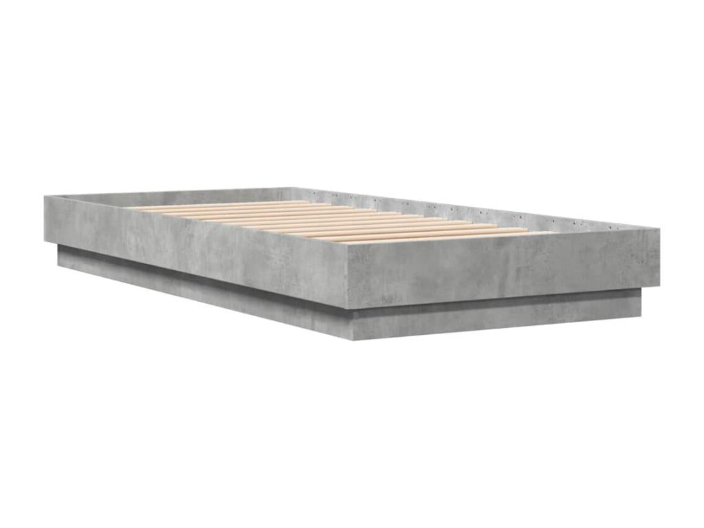Concrete grey bed frame 90x200 engineered wood ANOU03888