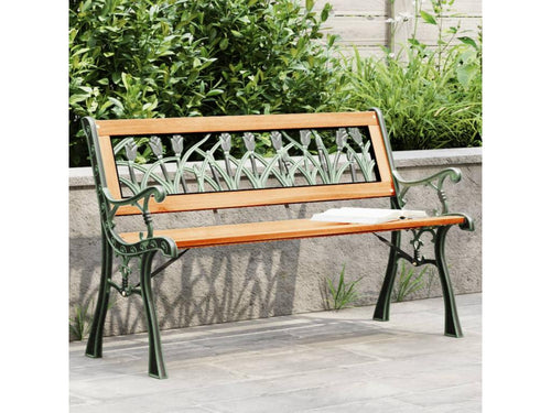 Garden bench 116 cm solid fir wood and steel