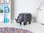 Laviecasa Dark Grey PU Leather Storage Stool QSAV07963