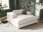 Meubiana - Trendy chaise longue in white structured fabric - 156x140x72cm